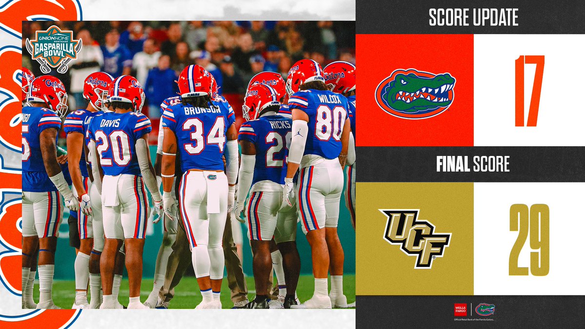 GatorsFB's tweet photo. Final from Tampa.

@WellsFargo https://t.co/UmgnPUJCzj