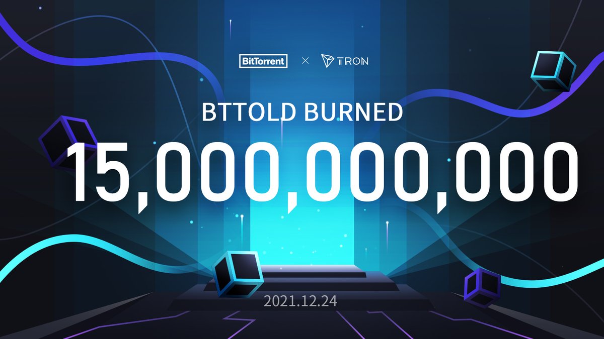 BitTorrent's tweet image. 🔥#BTTOLD BURN🔥

🤗With #BitTorrent Chain (#BTTC) and #BTT redenomination plan launched, the community participated in the #BTT redenomination plan and burned 15,507,676,102 #BTTOLD