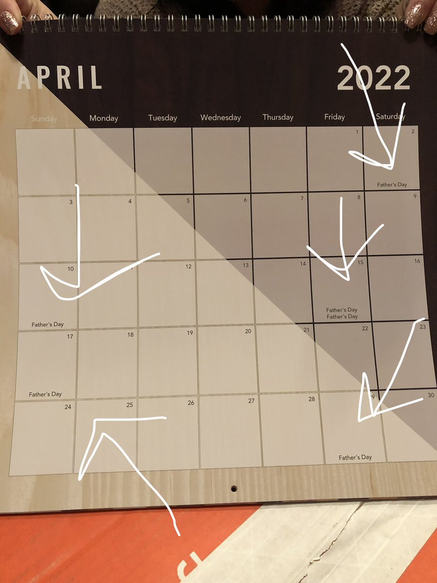 purejadore's tweet photo. @Shutterfly care to explain why every holiday in my calendars is listed as Fathers Day?!? Chatted with you and you said you would fix the mistake and send me new ones. Guess what? They just arrived and still have every holiday listed as Fathers Day. Thanks for ruining gifts!!! https://t.co/NPdujSrv1f
