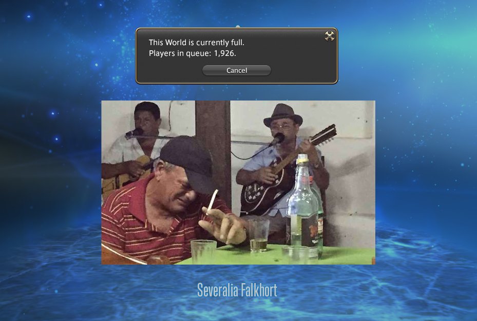 Severaliafk's tweet photo. Eis que você tá ali de boas farmando luta extreme no Fainaru fantaji fotin, e a sua internet cai, e ae você volta pra fila! NAISU :(
#ffxiv #endwalker #ffxivqueue https://t.co/4uHSqc45Hb