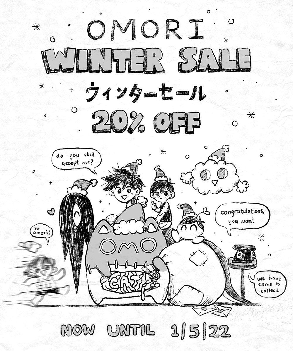 OMORI is 20% off as part of steam's winter sale! (https://t.co/bY4sOn0T7T) 