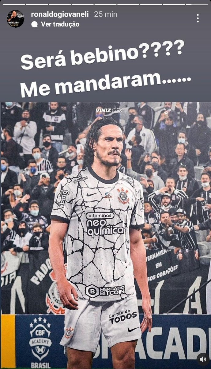 planetasccp's tweet photo. Olha o que o Ronaldo Giovaneli postou nos stories 👀👀 https://t.co/dA0tYleTph