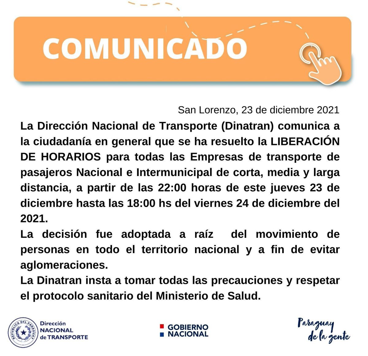 AsuEstacion's tweet photo. 🚌🚍‼️⚠️ Cumplimos en comunicar a todos nuestros usuarios y a la ciudadanía en general🙌🏻🇵🇾 @dinatranpy @atipgremio @nenechopy  @saragimenezm https://t.co/CZEVxyUN7b