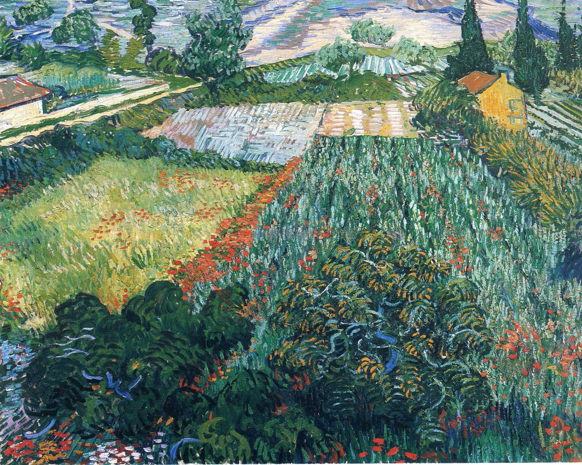Arteymas_'s tweet photo. Campo de amapolas, 1889, Vincent Van Gogh https://t.co/NjRiDSnJri