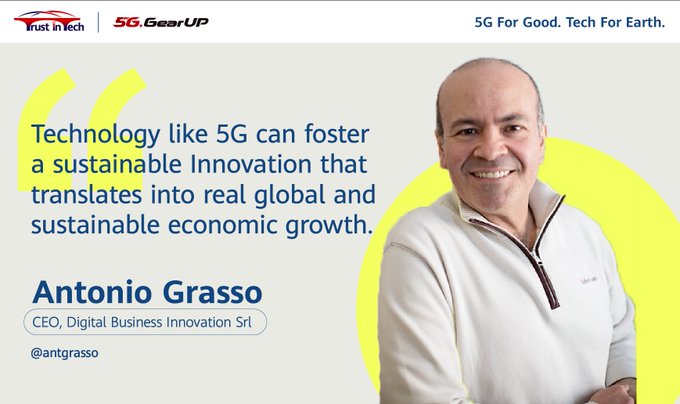 NewsEdgetech's tweet photo. We need to harness the power of 5G to build a Better, Inclusive World.

By @antgrasso with @Huawei #5G #TrustInTech > #5GforGood #TechForGood https://t.co/EjZ7B2yl2V