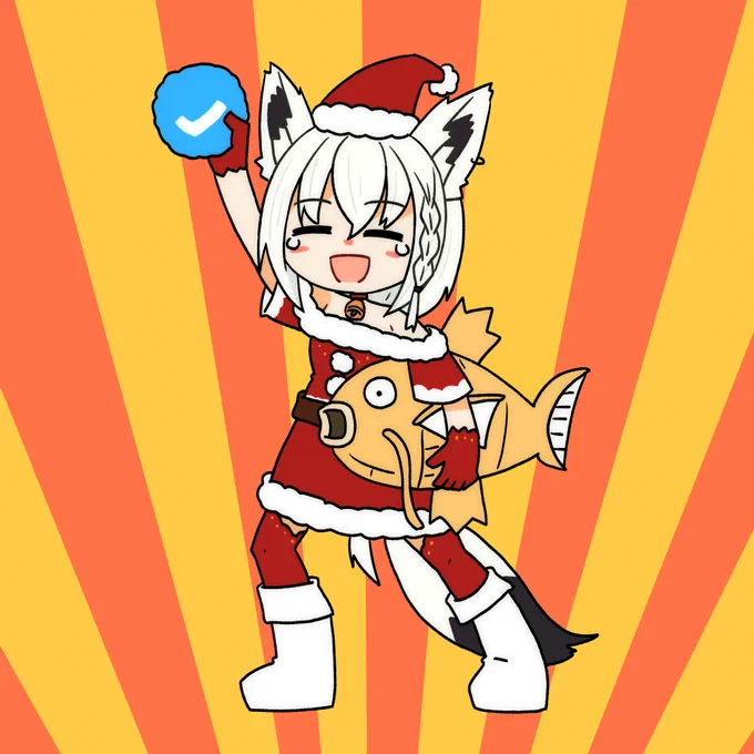 #絵フブキ 
金コイキラキラ金曜日とか思ってたら公式マークも・・・!
おめでとうございます🥳🎉 