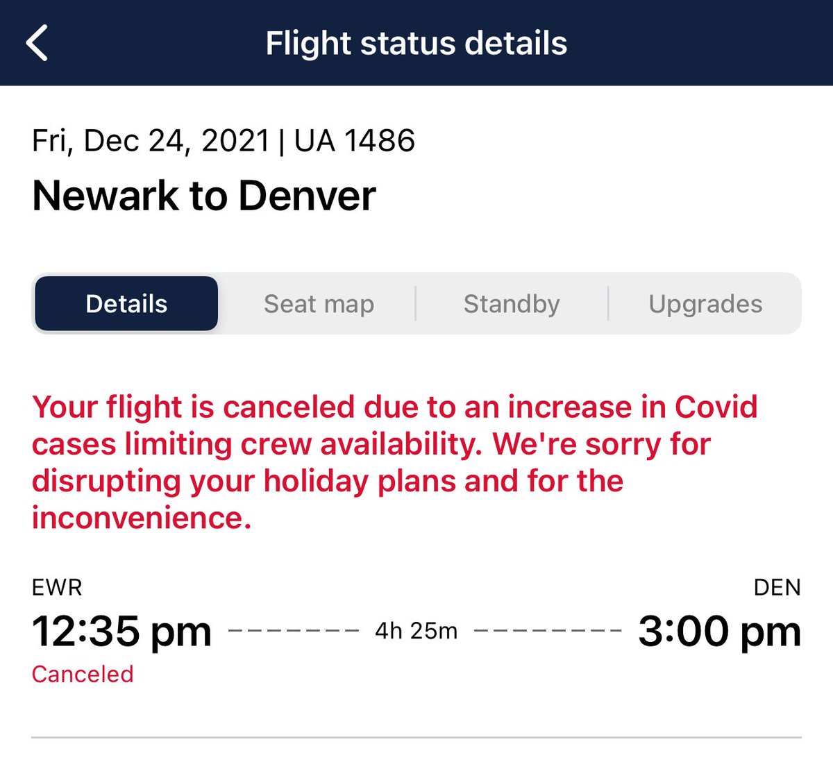 United canceled more than 125 flights for Fri &amp; Delta more than 85, due to operational issues

Omicron infections appeared to be driving many of the disruptions

United’s flight-status page attributed some cancellations to “an increase in Covid cases limiting crew availability.”