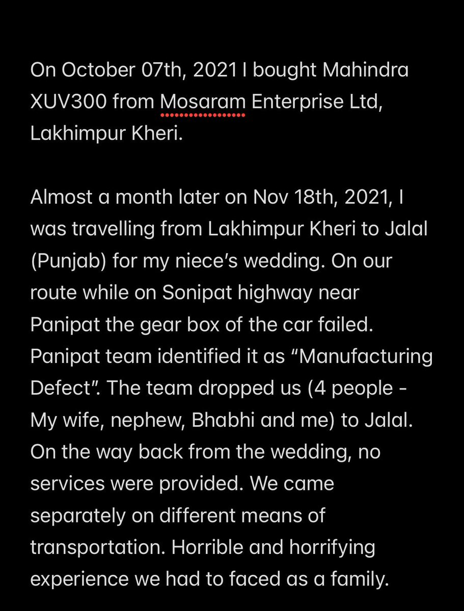 jsshergill02's tweet photo. Mahindra deliver the quality you promised when we purchased the car not a car with manufacturing defect. 
Do better Mahindra.
@MahindraRise @Mahindra_Auto @18002096006 @anandmahindra @LimitedMosaram 
#XUV300 #lakhimpur #Mahindra #mahindraXUV300 #dissatisfiedcustomer https://t.co/m1A01Gqhiy
