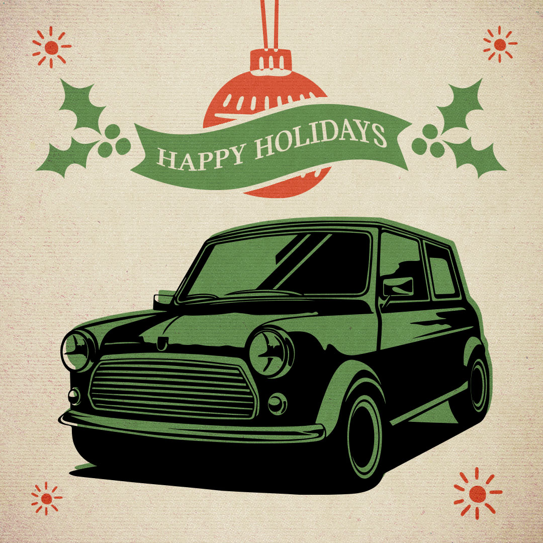 LongBeach_MINI's tweet photo. Adding some vintage cheer to your feed. Happy Holidays from Long Beach MINI! https://t.co/l00644AVQw