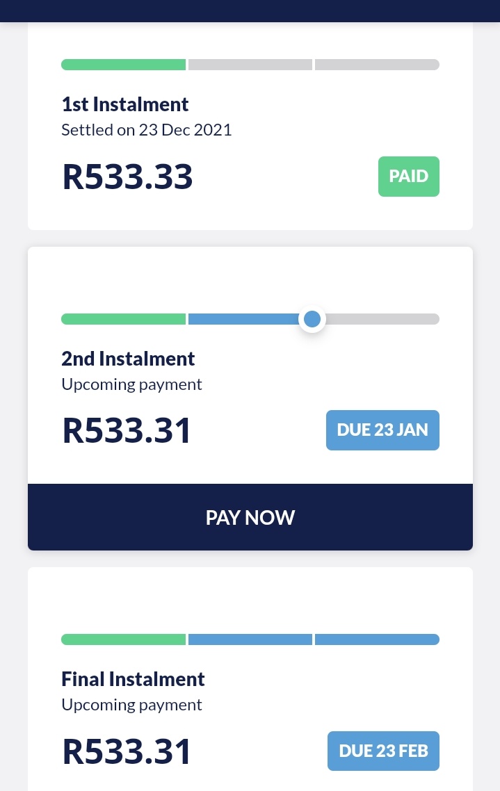 CalusoFran's tweet photo. Hello @PayJustNow installment date and due date not corresponding 🤔😏 https://t.co/DJP3MA3tph