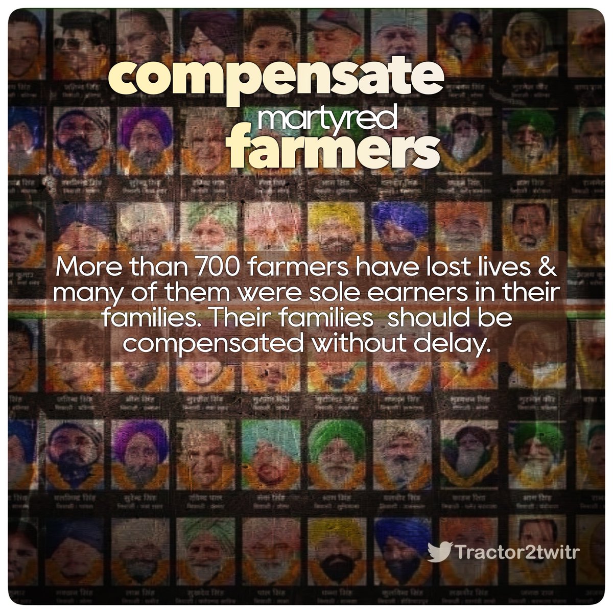 Tractor2twitr's tweet photo. .@myogiadityanath @narendramodi @mlkhattar @CHARANJITCHANNI Don’t ditch the farmers, compensate the martyred &amp; injured the farmers who fought against dictatorship to save their farms.

#CompensateMartyredFarmers https://t.co/aYFoYhPOtL
