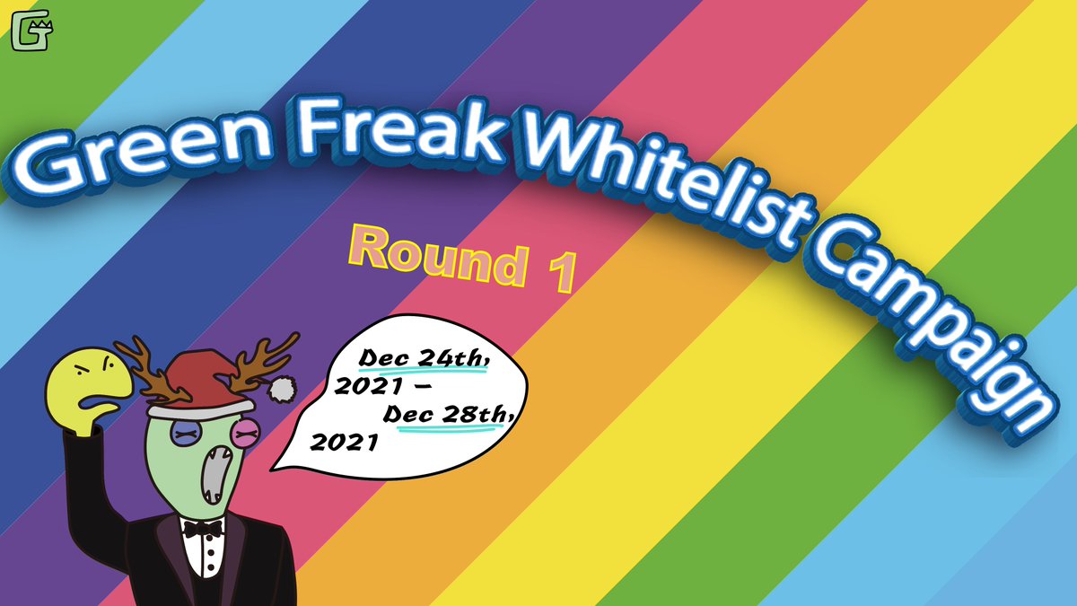 🚀Green Freak NFT Whitelist Campaign-Round 1
🧧Total 500 whitelisted for 1⃣Free Green Freak NFT
🎉Visit official web greenfreakonmars.xyz
🎉Follow <a href="/GreenFr51356908/">Green Freak Official</a> and RT
🎉Join the Discord discord.gg/hg7DWYGhBm
🌐Event Page: gleam.io/v8KFu/green-fr…
#NFTGiveaways #Whitelist