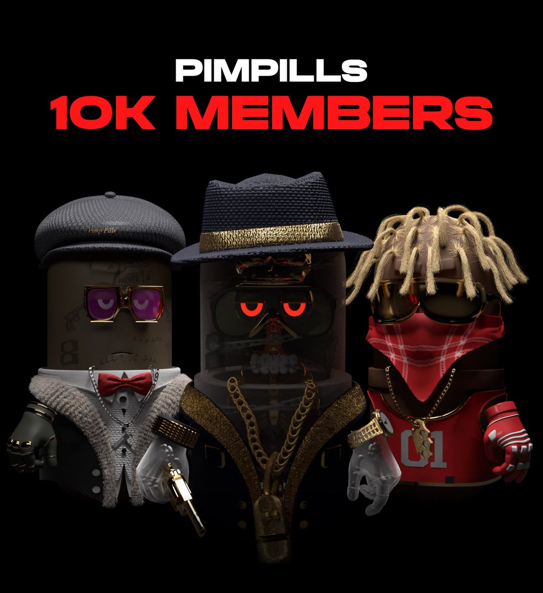 PIMPILLS's tweet photo. Thanks to everyone who's joined @PIMPILLS   last days. 

💊 10k Discord members. 
💊 2.5k Followers on Instagram

Join us
https://t.co/ognvOBxJZK

#NFT #NFTCommunity #Crypto https://t.co/plYxQlwJee
