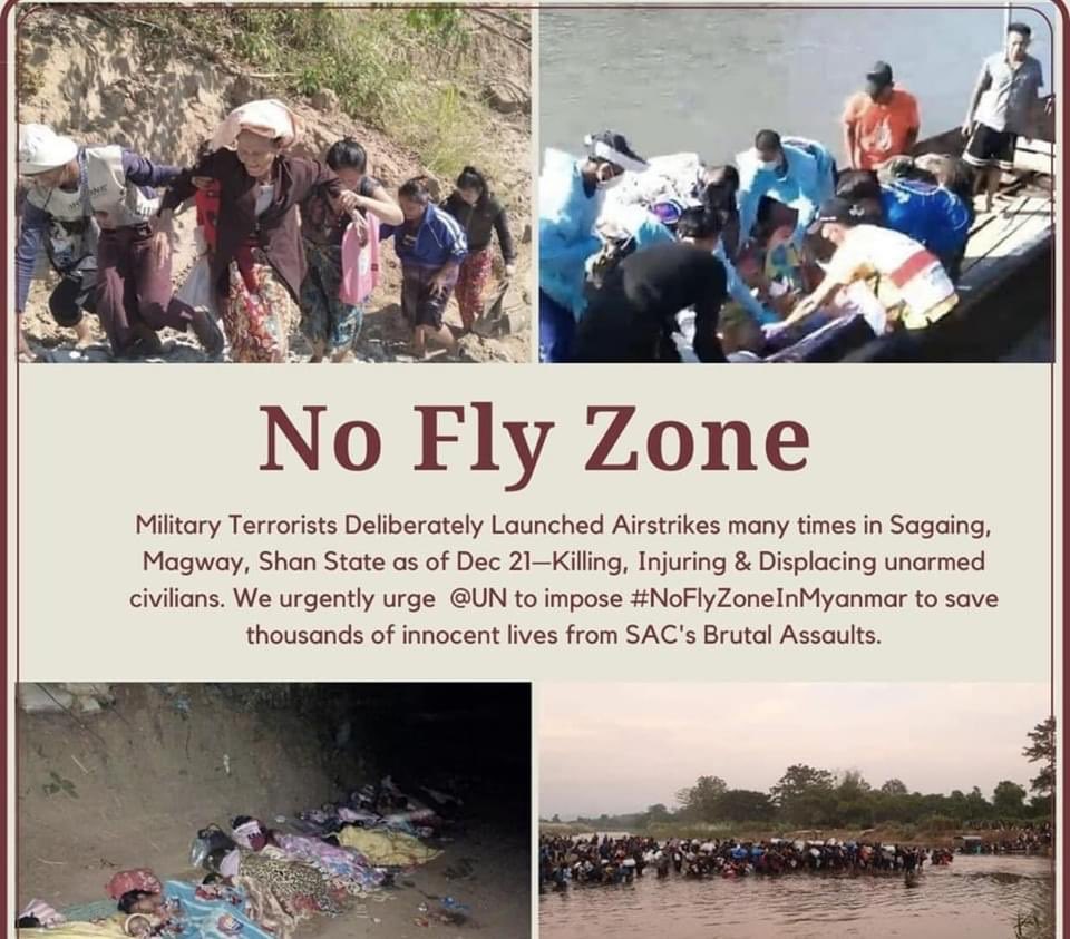 eth_ei's tweet photo. As a Burmese citizen, I call on the United Nations, led by the United Nations Security Council, to stop international airstrikes on Burma.
@UN_HRC @UN 
#NoFlyZone
#SaveMyanmar
#Stop_Killing_Innocent_Civillians #WhatsHappeninglnMyanmar https://t.co/EHUposrs6t