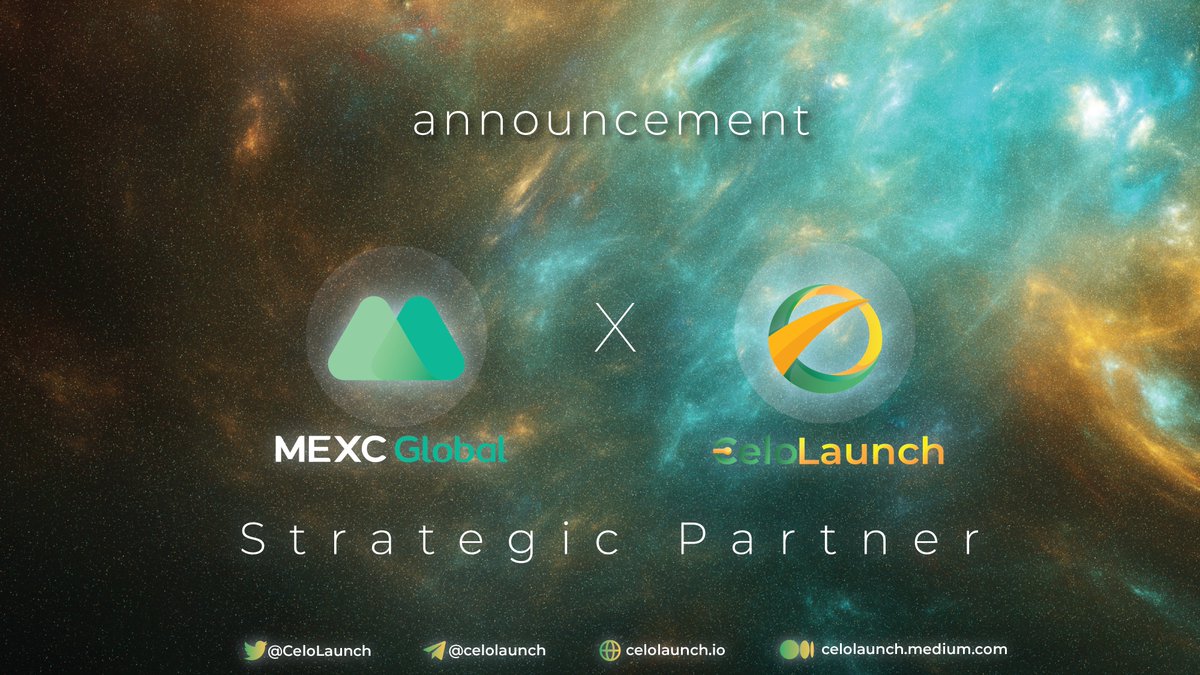 <a href="/CeloLaunch/">CeloLaunch</a> is thrilled to announce the strategic partnership with @MEXC_Global

With the reinforcement in resources from MEXC &amp; the work ethic of #CeloLaunch team, both promise to bring greater value to crypto community in the near future.