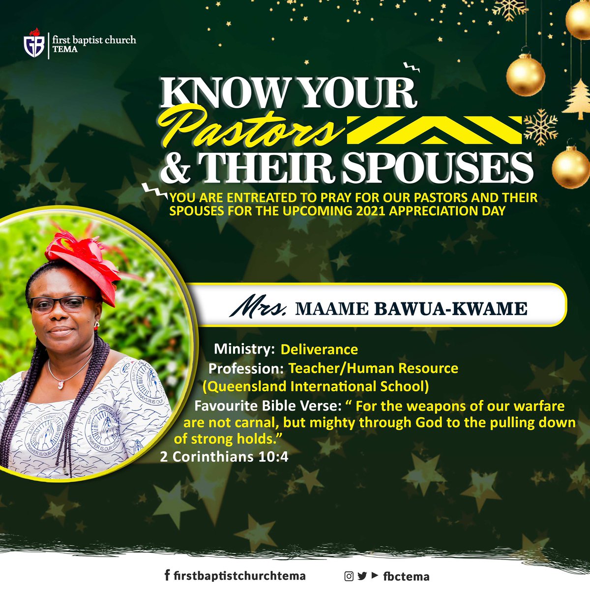 fbctema's tweet photo. Know your Pastors and their Spouses! ‘The First Family’ Rev and Mrs. Kwame 🥰🥰 https://t.co/qIMUDczBcJ