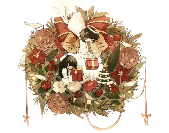 「white background wreath」 illustration images(Latest)