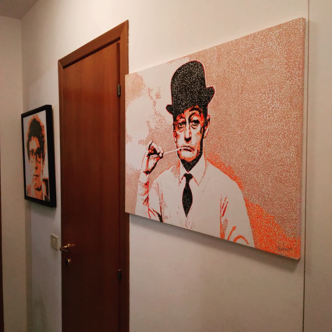 FabioLeoneCM's tweet photo. Nuovo commissionato. 
È già in viaggio per Napoli.
#aleef #art #arte #popart #pointilism #puntinismo #artaleef #Toto https://t.co/18dKxCaU9Y