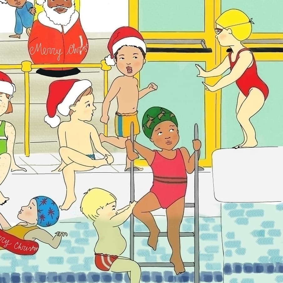 El_on_air's tweet photo. Ready for Christmas! 🎅🎄💃
#swimming #christmasdecorations #christmasparty #kids #santaclaus #Childrensbook #illustration https://t.co/1o64WTDLxw