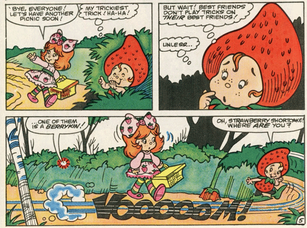 むかしの、いちごキャラ、とかで引いても『Strawberry shortcake』ちゃんぐらいしか出て来ないな。 