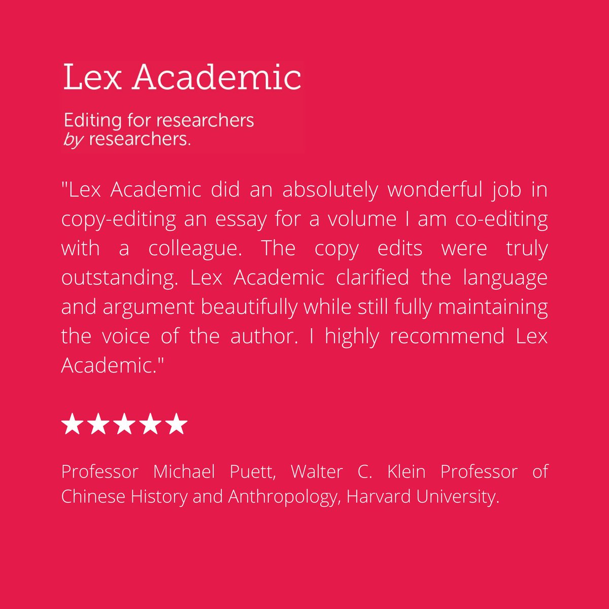 lex_academic's tweet photo. We are delighted to be working with Harvard University Professor Michael Puett on his forthcoming edited volume.
#proofreading #copyediting #authorservices #publishing #peerreview #harvard #publications #academia #lexacademic https://t.co/V3QyUhplTY