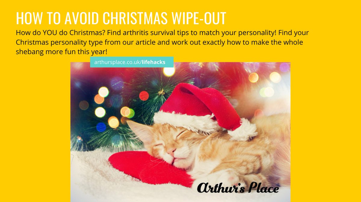ArthursPlaceUK's tweet photo. Santa is coming tonight! 🎅🎉 We all handle Christmas differently and it means different things to different people. However, throw in some arthritis to the mix and Christmas can be a serious energy stealer! https://t.co/eeXTkNmTC5 #christmaswipeout #helpatchristmas #arthursplace https://t.co/6rd4gVyI7n