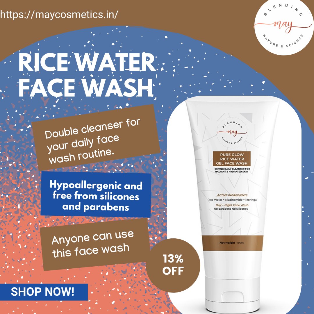 MAY_Cosmetics_'s tweet photo. 🔎#MAYCosmetics❤
The Pure Glow #Rice_Water Gel #Face_Wash· Enriched with rich essentials to help remove impurities and make up. #Niacinamide hydrates the skin, clears out dirt, pollutant and impurities from the outer layer of the #skin without making it dry.
🛒Shop Online! https://t.co/EsTznR89MH