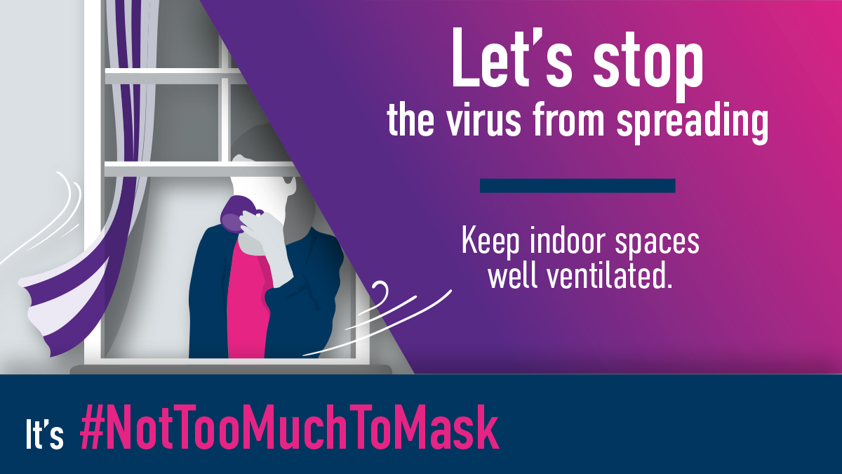EPUTNHS's tweet photo. Seeing people over Christmas? Remember to help prevent the spread of Covid by opening windows.

#ItsNotTooMuchToMask https://t.co/Sug4FmH8gS