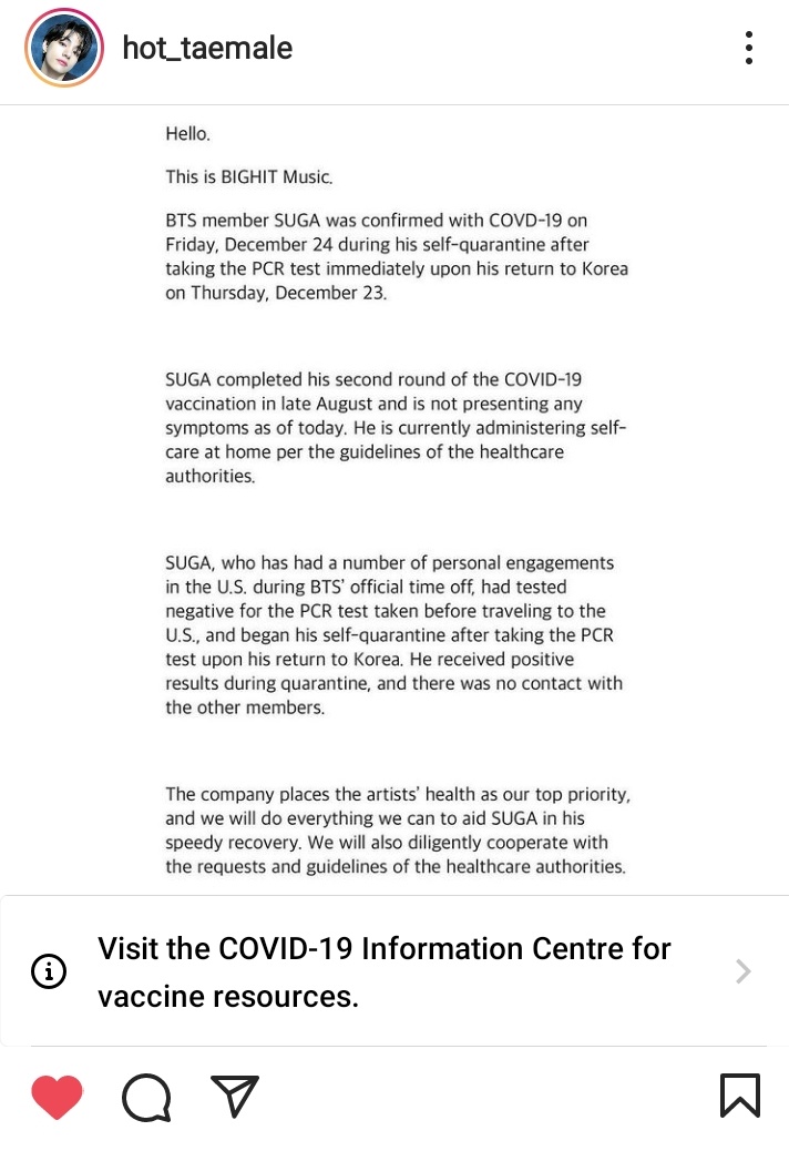 Yoongi7271's tweet photo. Get well soon suga!🥺
#BTSSUGA #MINYOONGI https://t.co/scID9qbLYH