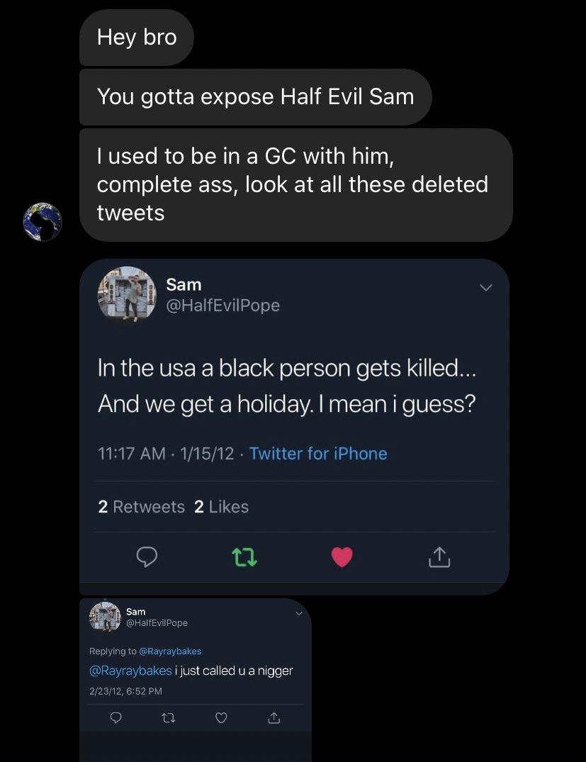 fashiondemiks's tweet photo. Half Evil Owner Sam Exposed For Using The N-Word &amp; Kicking Black Ppl Out Half Evil Groupchat When Called Out https://t.co/AWS4sOvFqZ