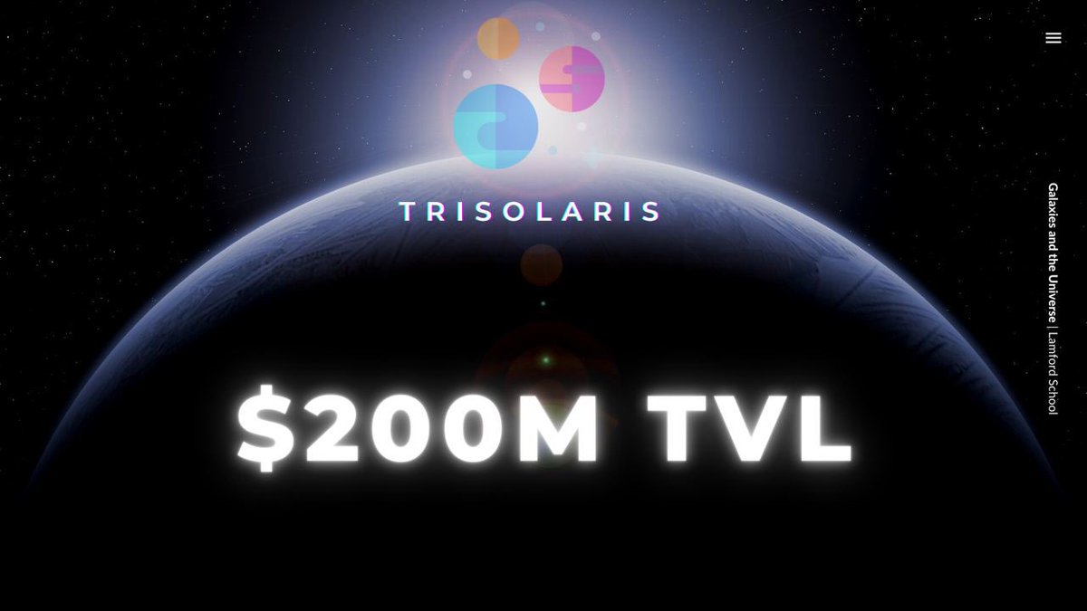zangart90's tweet photo. Congratulations for surpassing $200M TVL @trisolarislabs! When $1B TVL? #NEAR #NearFutureWorld https://t.co/eTlatNjwFt