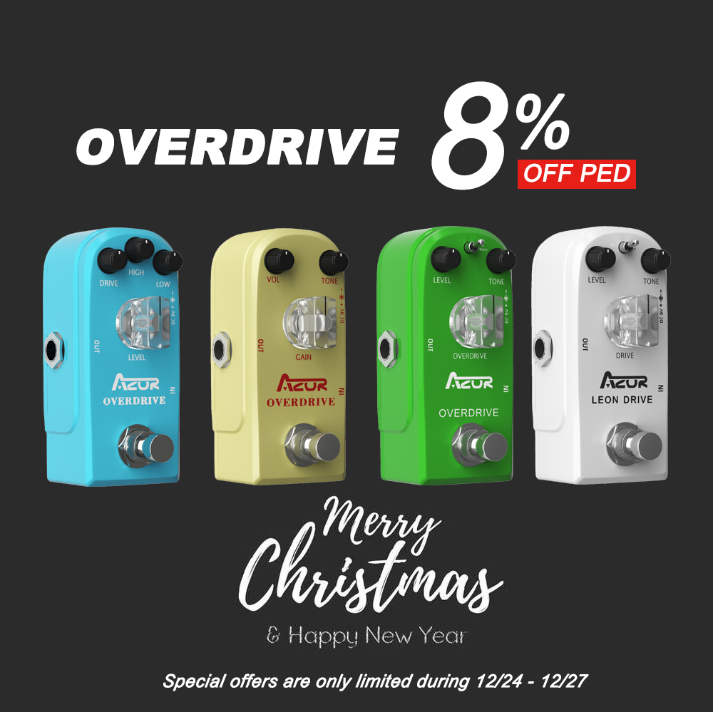 During the Christmas season, Amazon's AZOR store will offer an 8 percent discount on all overdrive guitar effect pedals. 
🔥Limited quantity, first come, first served! 🔥
Relevant link: amazon.com/AZOR-Guitar-Ef… 
Special offers are only limited during 12/24 - 12/27.