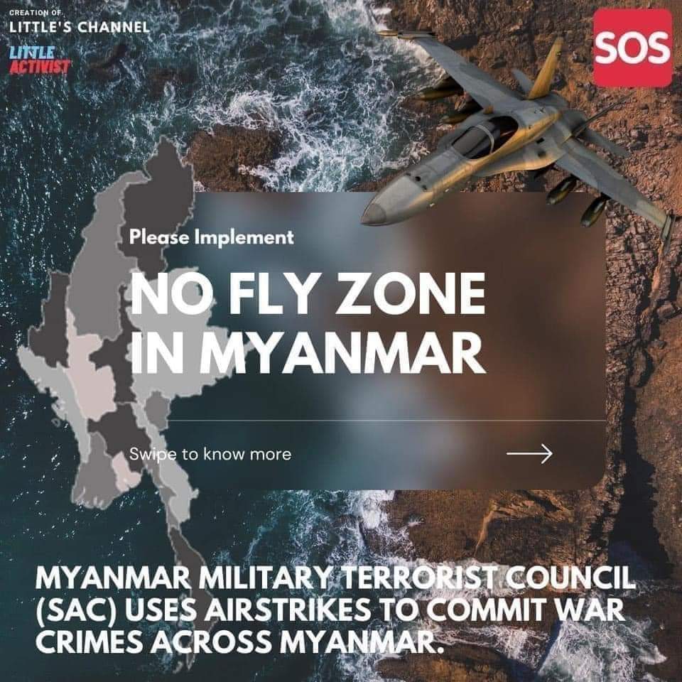 nwayoomon's tweet photo. As a Burmese citizen, I call on the United Nations, led by the United Nations Security Council, to stop international airstrikes on Burma.

#NoFlyZone
#SaveMyanmar
#Stop_Killing_Innocent_Civillians https://t.co/KCDEtrtton
