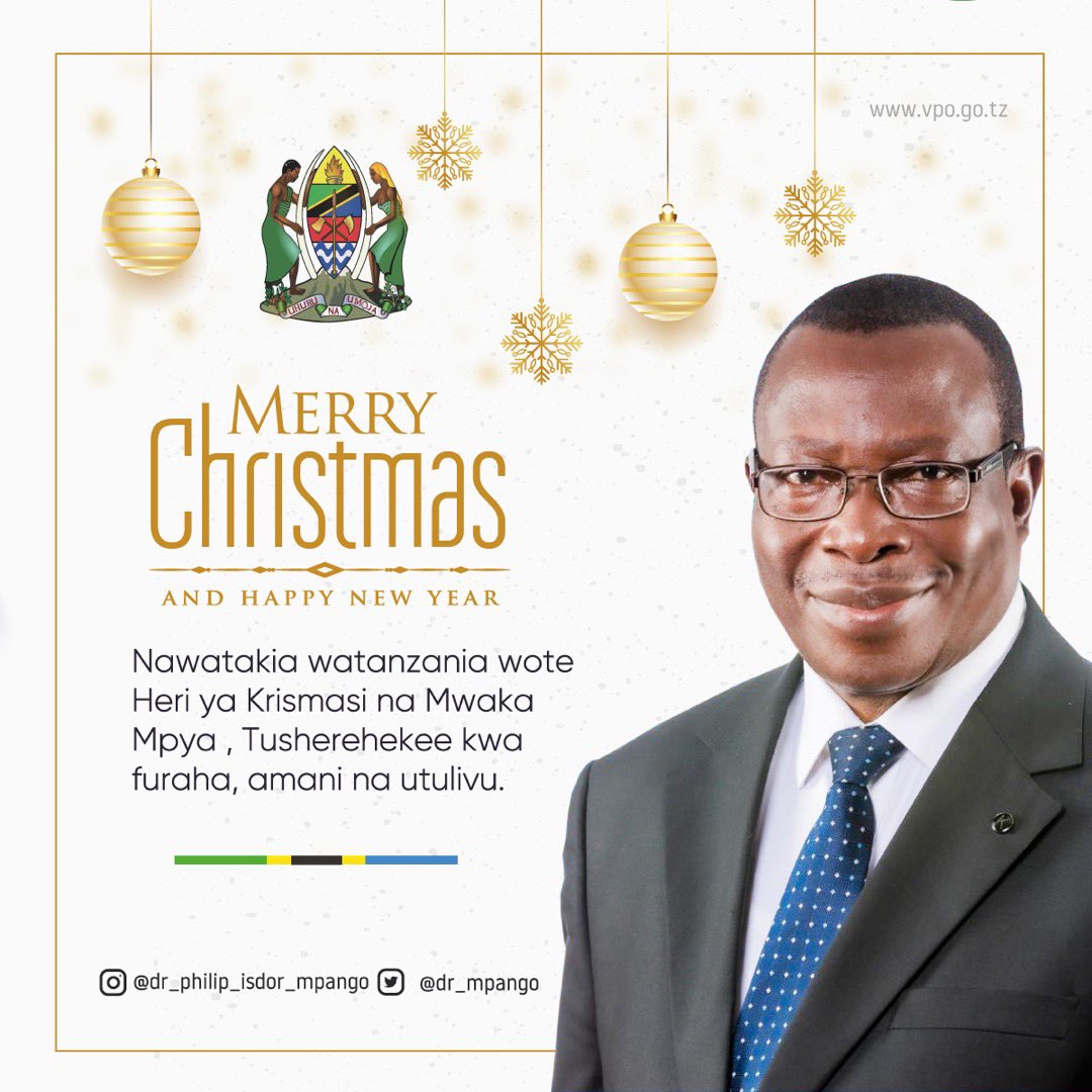 Nawatakia watanzania wote Heri ya Krismasi na Mwaka Mpya