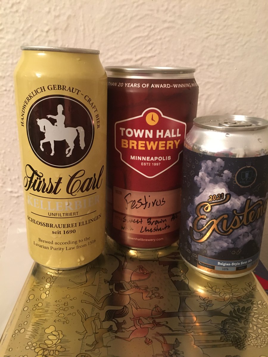Advent Calendar 23: Costco: Fürst Carl Kellerbier, Fürst Carl Schloßbrauerei, Ellingen. 5.1% Solid kellerbier.
Mob Craft: 2021 Existence, Belgian-style sour ale. 10%. Nice mix of funk and grape. Definite oak character from the barrels. Photo has an extra to celebrate the day!
