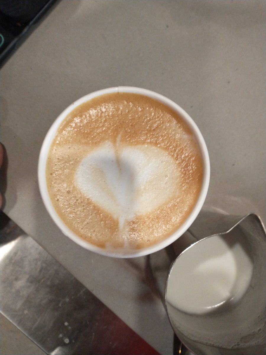 peterisaperson's tweet photo. First day of trying to teach myself how to do a Latte art heart and they do not look good yet but they do look like something and that is progress. https://t.co/2TFK7vB5oa