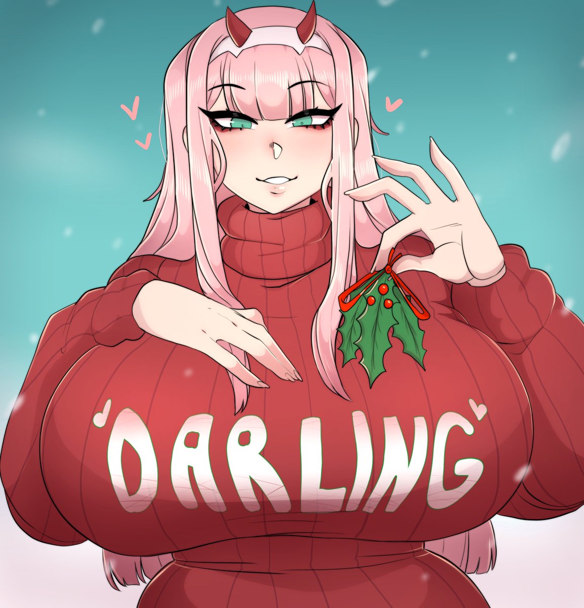 InkBuns's tweet photo. Zerotwo has a gift for darling https://t.co/ekR4ml4Xff