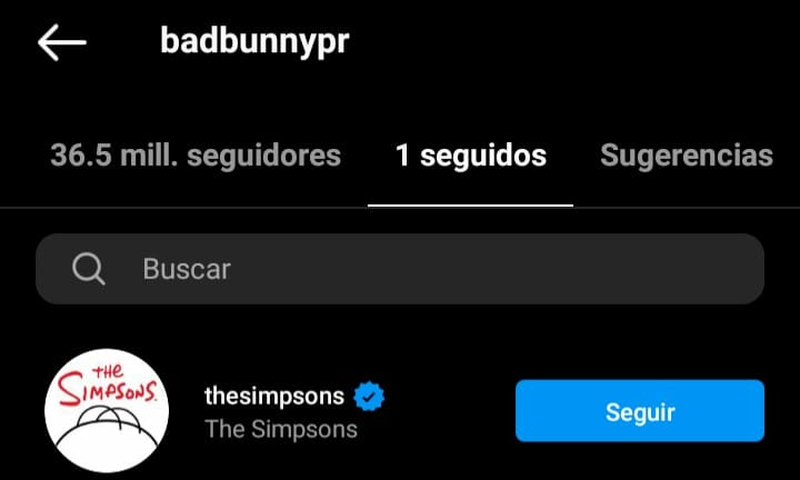 badbunnymessage's tweet photo. Bad Bunny anunció que tiene una sorpresa para mañana y hace unos momentos siguió la cuenta de Los Simpsons en instagram, ¿qué estará tramando? 👀 https://t.co/kd0ho983i2