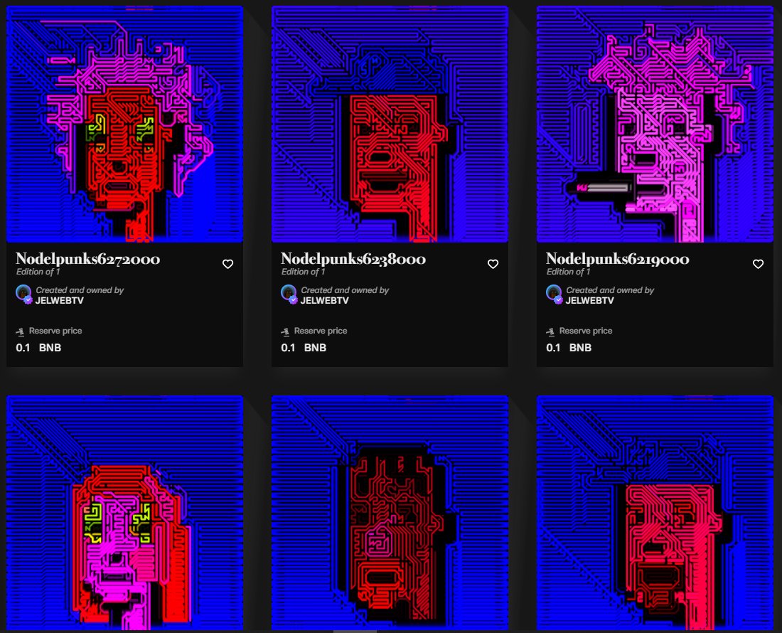 jelwebtv's tweet photo. Again the #nodelpunks at the top of collections on @nftbmarket !🔥

happy collecting👇🏻
https://t.co/Tk2XL78yi8

#NFTCommunity #NFTartists #nftcollectors #NFTcollectibles #NFTartist #BNB #BSC #Binance https://t.co/ajnQSdu63M