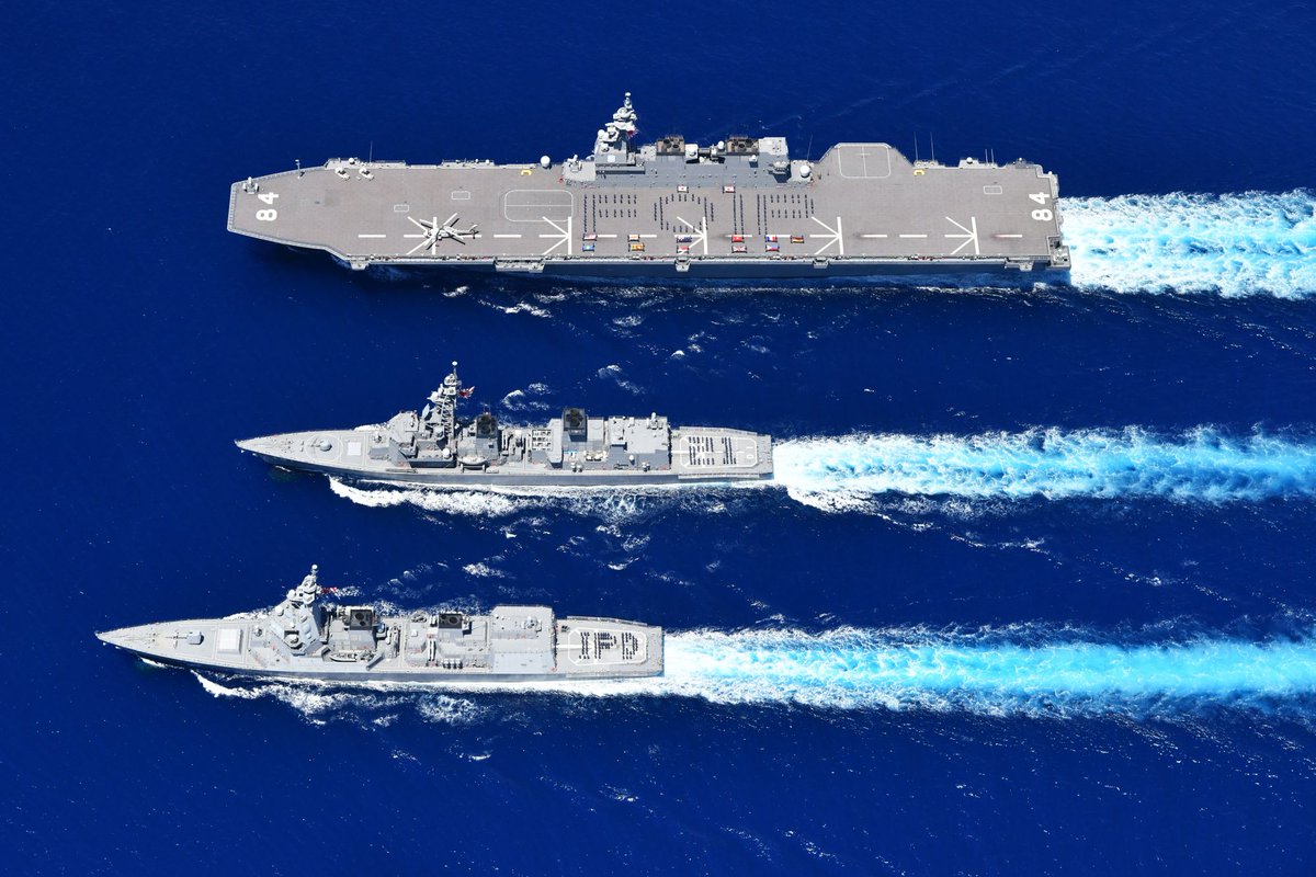 jmsdf_pao_eng's tweet photo. 【JMSDF Awesome pics 2021】
▸▸▸▸▸Day 5
#JMSDF #FOIP #IPD21 #KAGA #MURASAME #SHIRANUI #cobaltblue https://t.co/aqIH2KnLTk