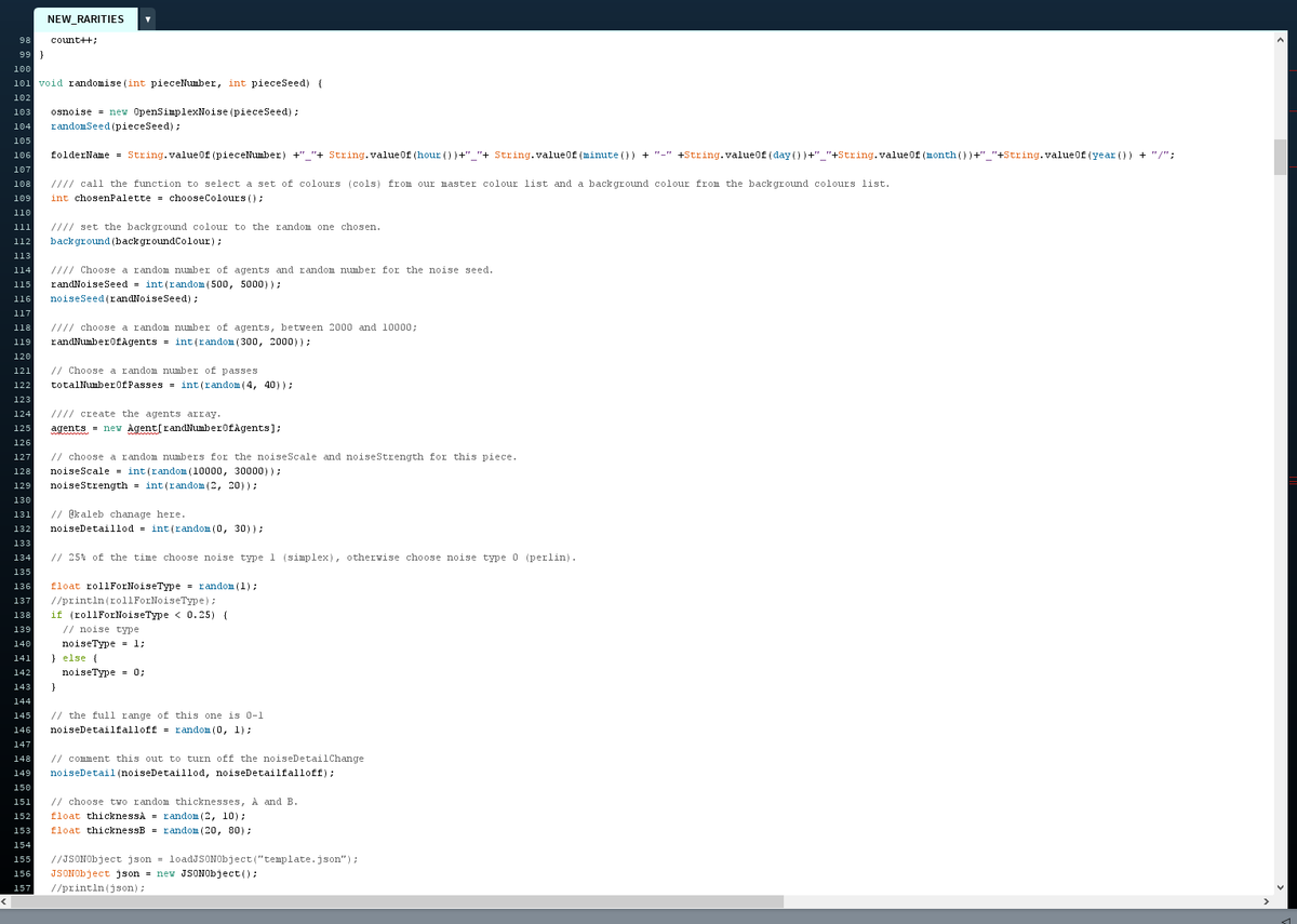KalebsCode's tweet photo. Here's a look at the code behind Wavelength, the full length of Wavelengths code ended up being over 1000 lines. Typed out line by line. https://t.co/UGV2gkAEaR