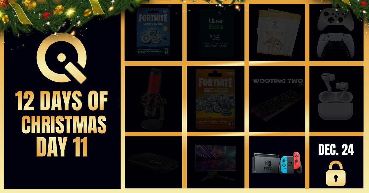 RichHomiesQuinn's 12 Days Of Christmas | Each day unlocks a new items to giveaway with prizes increasing 
Day 11 - Nintendo Switch w/ Year Membership
To enter:
Follow <a href="/RichHomieQu1nnn/">Xen Quinn</a> <a href="/TheRichHomies/">TheRichHomies</a>
Retweet ♻️
Winner Drawn in 24 Hours GL and Happy Holidays