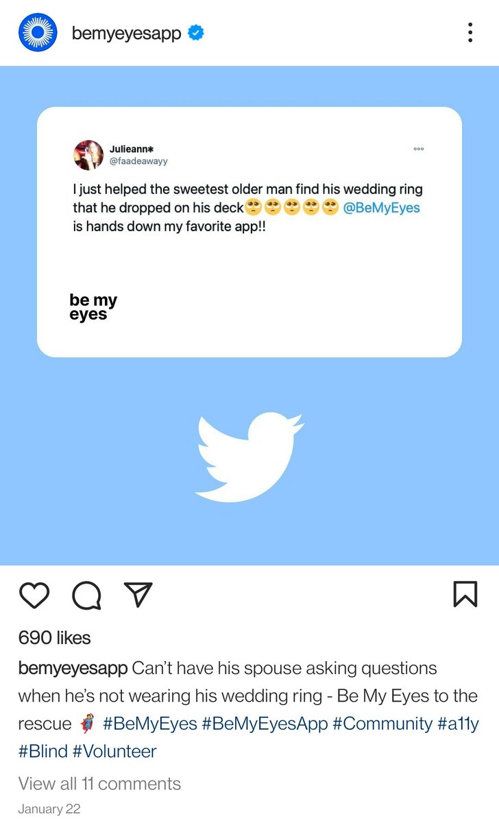 beastoftraal's tweet photo. In these days of 10-minute grocery (and not 10-minute ambulance!), here is a use of technology that is so utterly beautiful, heartwarming, and incredibly smart, all at the same time! Be My Eyes (https://t.co/GJiOzqViY9) is an app available on both iOS and Android. 1/4 https://t.co/LvYJirkmxE