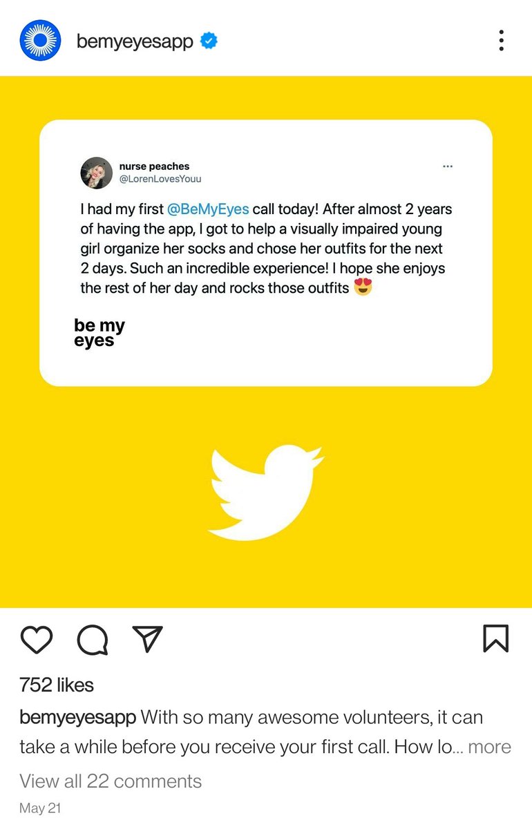 beastoftraal's tweet photo. In these days of 10-minute grocery (and not 10-minute ambulance!), here is a use of technology that is so utterly beautiful, heartwarming, and incredibly smart, all at the same time! Be My Eyes (https://t.co/GJiOzqViY9) is an app available on both iOS and Android. 1/4 https://t.co/LvYJirkmxE