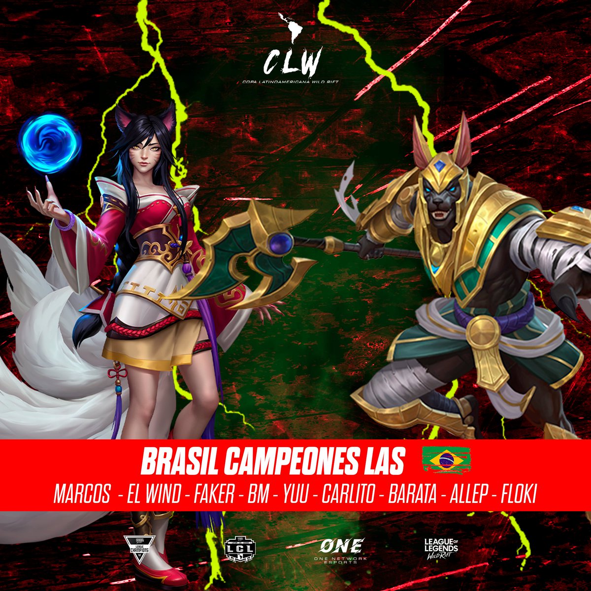 CLW_Copa_Latinoamericana_WildRift (@clw_wildrift) on Twitter photo Campeones de LAS Temporada 1🔥
<a href="/SelecaoBrasilWR/">Seleção Do Brasil</a>
Parabéns aos campeões!👏
¡Nos vemos pronto con más proyectos!
<a href="/LCL_League/">LCL LATAM COMPETITIVE LEAGUE</a> <a href="/LeagueChampionL/">LeagueChampions_LATAM</a> #ONENetworkEsports Campeones de LAS Temporada 1🔥
<a href="/SelecaoBrasilWR/">Seleção Do Brasil</a>
Parabéns aos campeões!👏
¡Nos vemos pronto con más proyectos!
<a href="/LCL_League/">LCL LATAM COMPETITIVE LEAGUE</a> <a href="/LeagueChampionL/">LeagueChampions_LATAM</a> #ONENetworkEsports