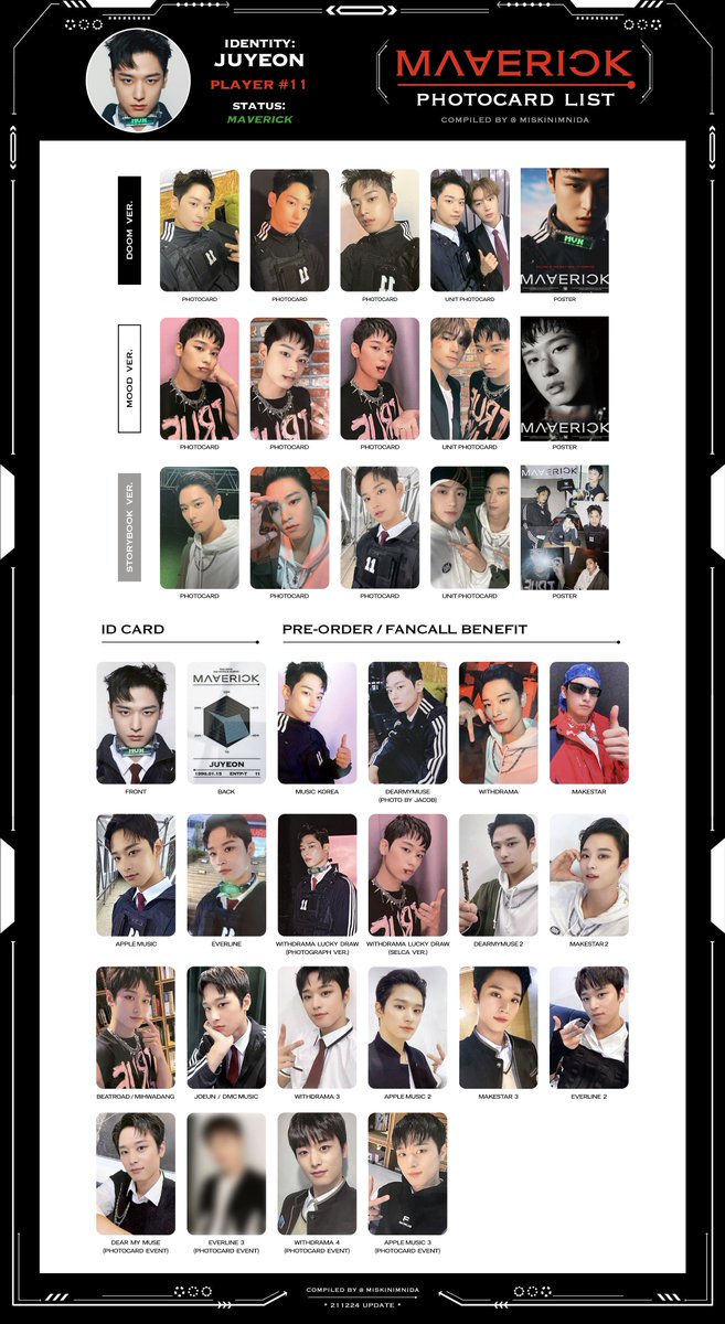 🎮 the boyz maverick photocard template/list — [ 211224 ver
