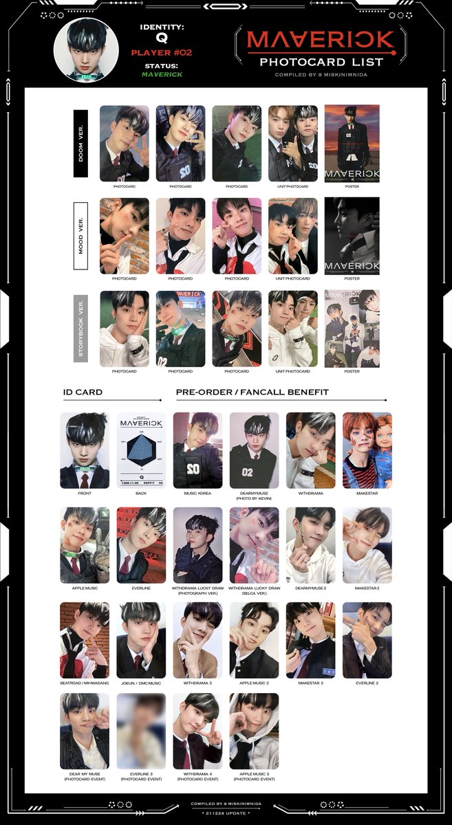 🎮 the boyz maverick photocard template/list — [ 211224 ver