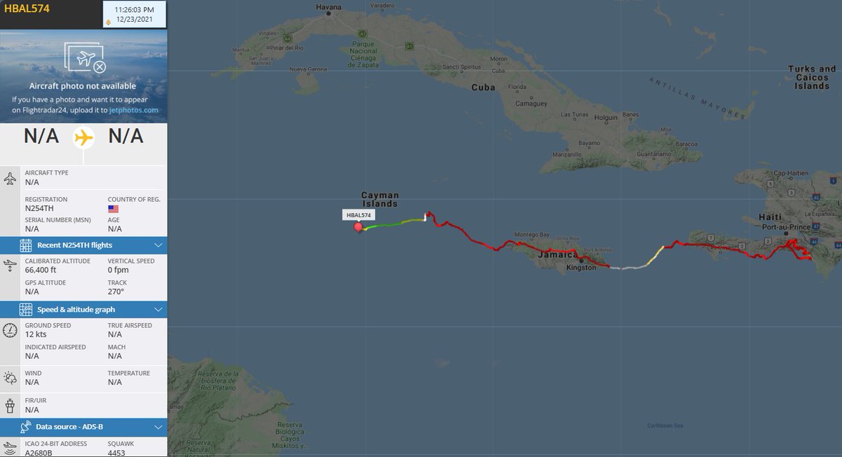 FlconEYES's tweet photo. 🛰️📡#HBAL574 #A2680B
Raven Aerostar: Aerospace & Defense - Balloon
#PlaneAlert #AvGeek #ADSB #Aviation #OSINT #23Dic https://t.co/nBZZTcirVT
