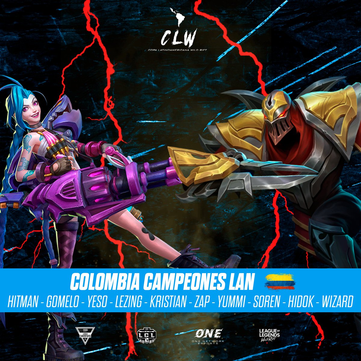 CLW_Copa_Latinoamericana_WildRift (@clw_wildrift) on Twitter photo Campeones de LAN Temporada 1🔥
@TeamColombiaWR
¡Felicidades a los campeones!👏
¡Nos vemos pronto con más proyectos!
<a href="/LCL_League/">LCL LATAM COMPETITIVE LEAGUE</a> <a href="/LeagueChampionL/">LeagueChampions_LATAM</a> #ONENetworkEsports Campeones de LAN Temporada 1🔥
@TeamColombiaWR
¡Felicidades a los campeones!👏
¡Nos vemos pronto con más proyectos!
<a href="/LCL_League/">LCL LATAM COMPETITIVE LEAGUE</a> <a href="/LeagueChampionL/">LeagueChampions_LATAM</a> #ONENetworkEsports