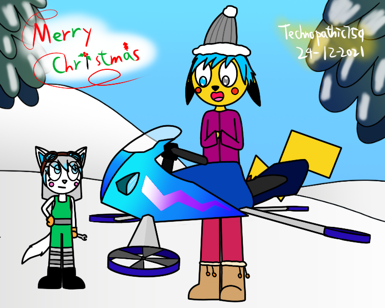Technopathic759's tweet photo. My fwiend wanted a hover bike for Christmas, so I hired April to build one for him UwU https://t.co/YnNgLRftSt